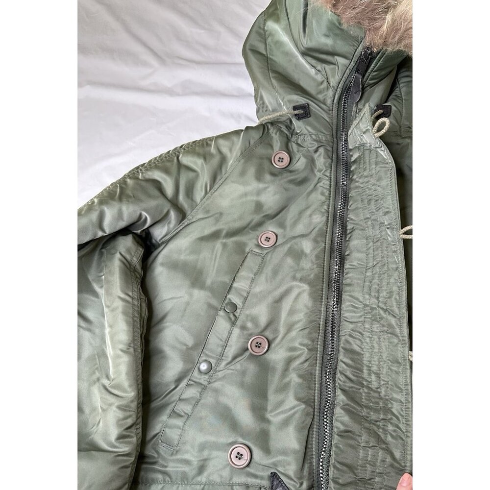 Spiewak N-3B Parka Mens 32 S Green Extreme Cold Weather Hooded Fur Trim Made USA - Picture 7 of 11